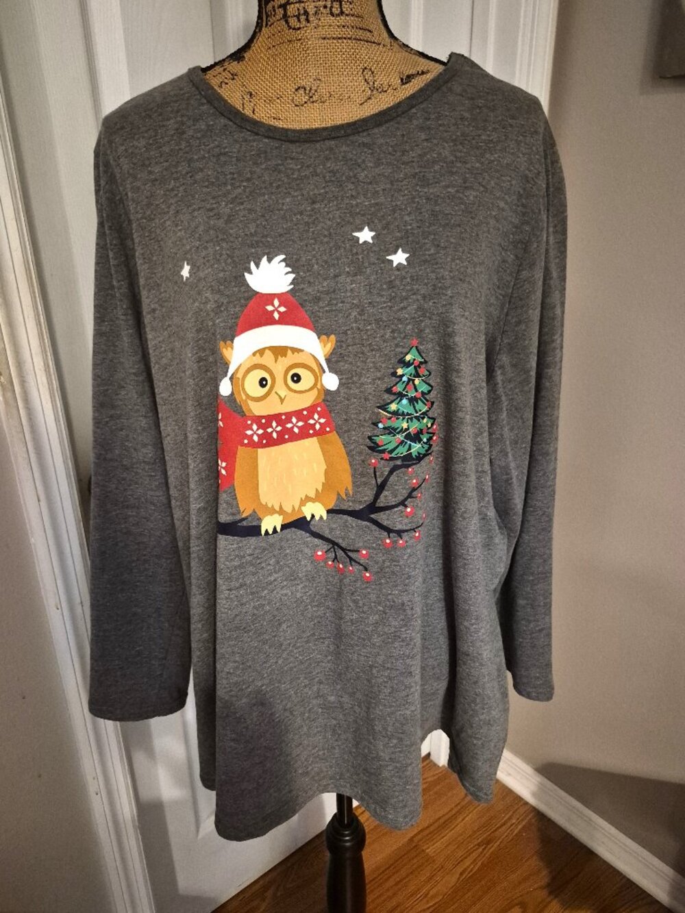 Woman Within Christmas Owl Pullover Size 1X (22/24)